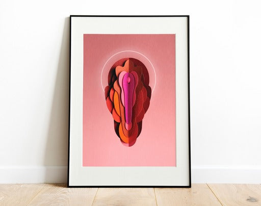Holy Vagina - vulva art print (without horizon)