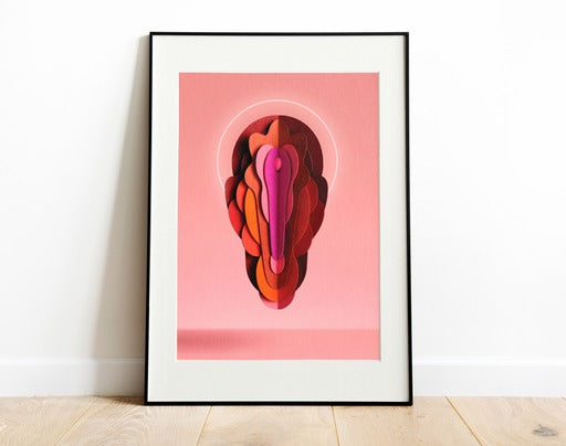 Holy Vagina - vulva art print (with horizon)